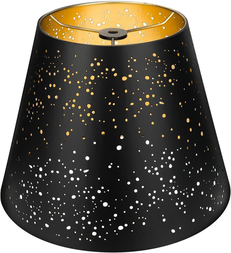 ALUCSET Small Lamp Shade, Barrel Metal Etching Process Lampshade for Table Lamp and Floor Light, 6x10x7.5 inch, Spider - Image 1
